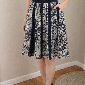 NIC+ZOE Monochrome Abstract Midi Skirt
